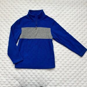 The Children's Place Blue Gray Stripe Quarter Zip Fleece Sweatshirt Size M